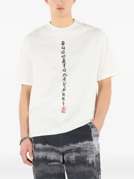 Tricou Roberto Cavalli cu imagine alb