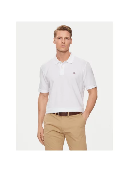 Gant Pólóing Shield Regular Fit fehér