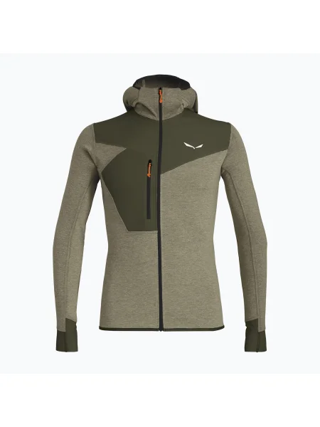 Мъжки трекинг суитшърт Salewa Puez 2 Dry Hood FZ dark olive melange зелено