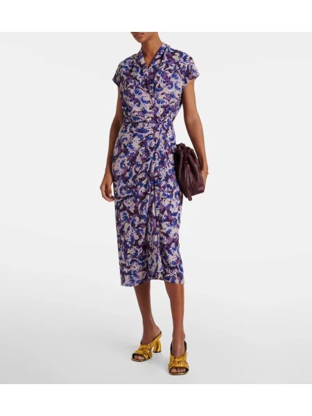 Rochie midi Dries Van Noten cu imagine până la genunchi de costum albastru