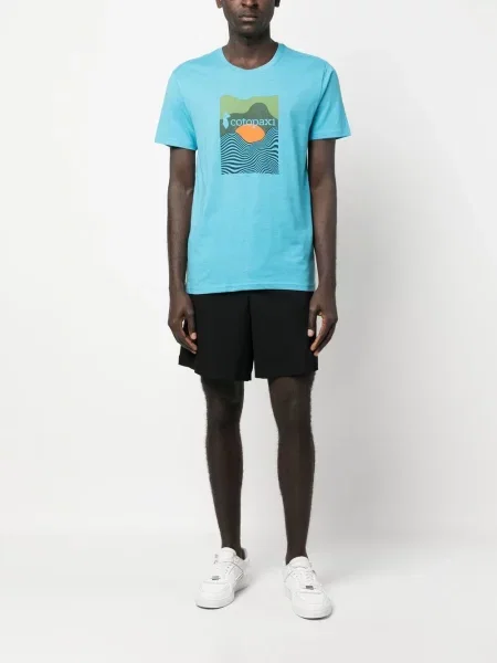 Scurt tricou Cotopaxi cu imagine albastru