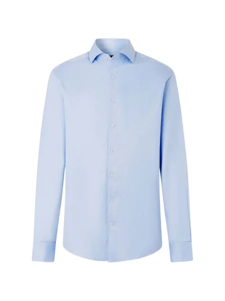 Gulerat cămașă Hackett London cu model herringbone albastru