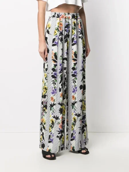 Spodnie Off-white w kwiatki z nadrukiem białe