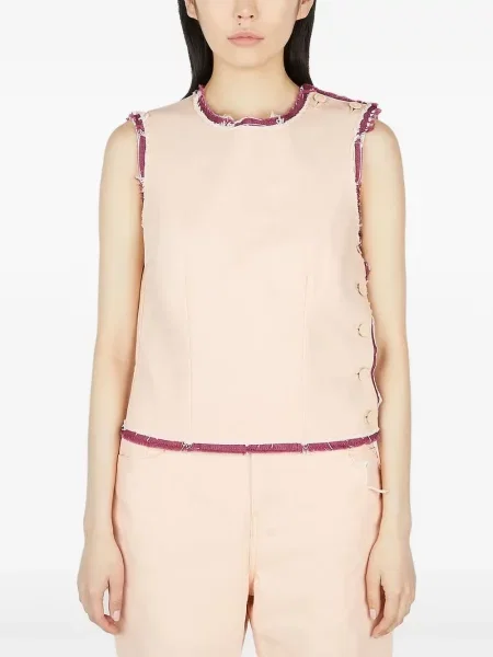 Top Raf Simons fără mâneci roz