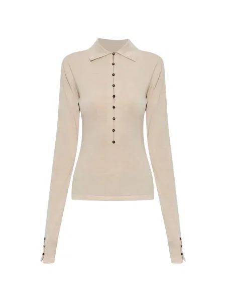Lung tricou polo Jacquemus din lână merinos