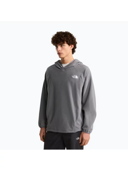 Флийс суичър с качулка The North Face с перли с качулка сиво