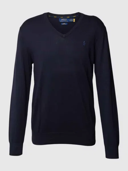 Polo Ralph Lauren Sweter Ls Sf Vn Pp Granatowy niebieski