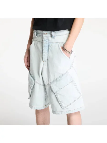 Джинсові шорти Marcelo Burlon Bleach Dnm Wide Cargo Shorts Light Blue сині