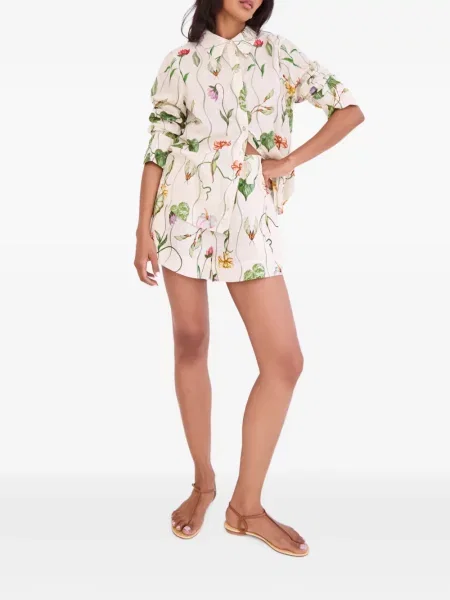 Cămașă Cara Cara cu model floral cu imagine alb