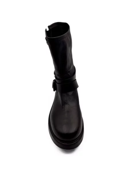 Кожени боти Strategia Shoes с катарама черно