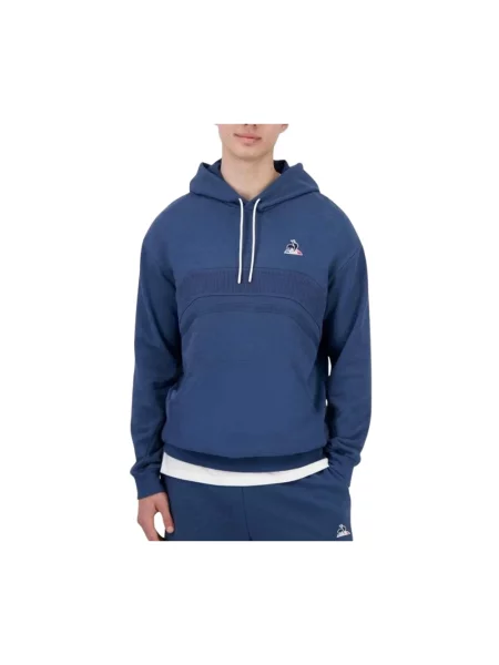Bluza z kapturem Le Coq Sportif niebieska