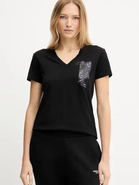 Armani Exchange tricou din negru