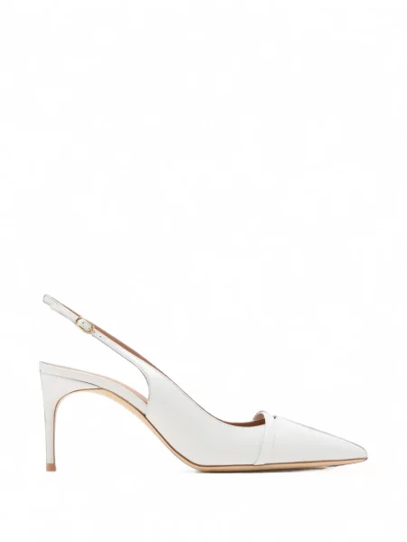 Pantofi cu toc Malone Souliers din piele slingback alb