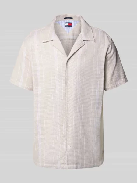 Koszula casualowa o kroju regular fit ze wzorem na całej powierzchni Tommy Jeans beżowa