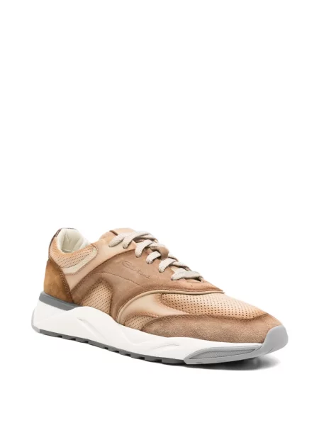 Sneakerși Santoni cu perforații maro