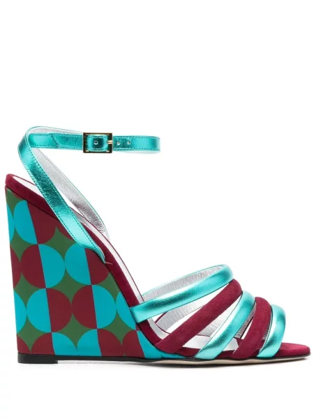 Sandale La Doublej cu pană albastru