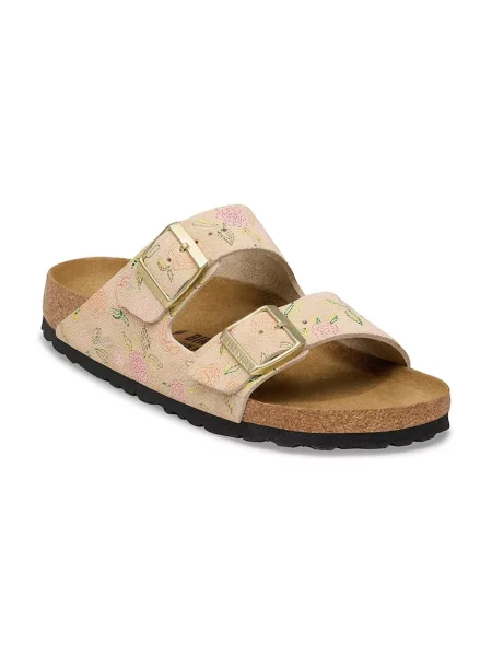 Șlapi Birkenstock din piele bej