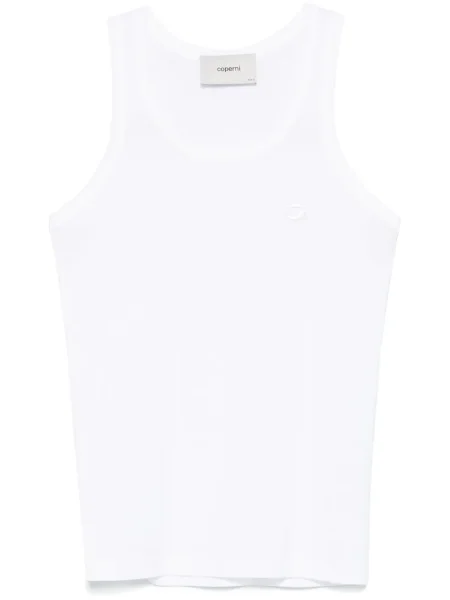 Top Coperni cu broderie alb