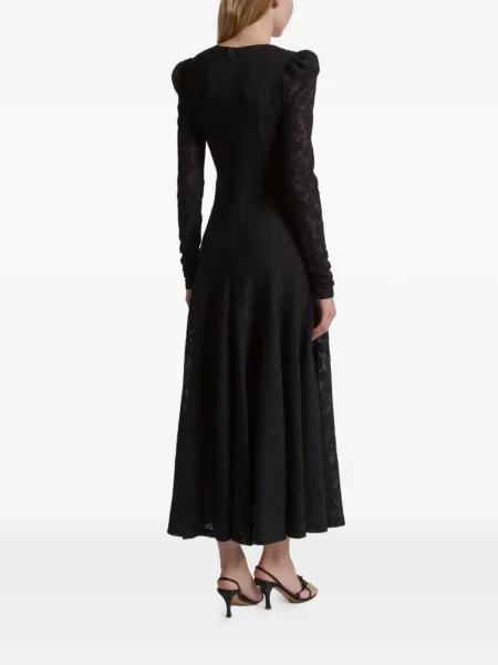 Hosszú midi ruha Alberta Ferretti fekete