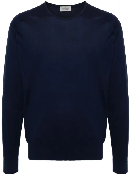 Pulover John Smedley cu decolteu rotund albastru