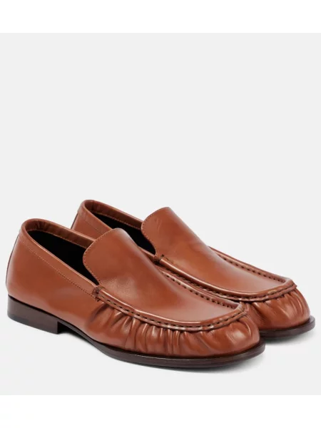 Pantofi loafer Dries Van Noten din piele bej