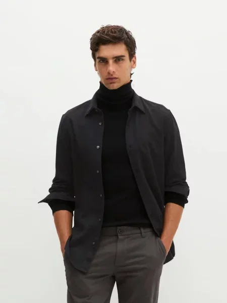 Классическая рубашка Marc O'polo из лиоцела черная