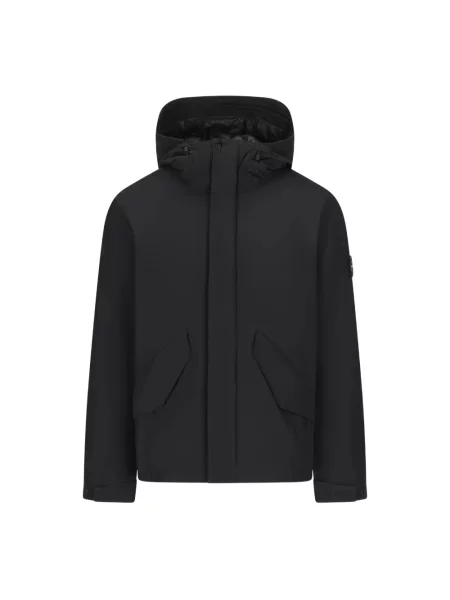 Kurtka Stone Island z twillu z kamieniami czarna