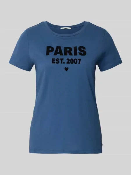 T-shirt o kroju regular fit z czystej bawełny Tom Tailor Denim niebieska