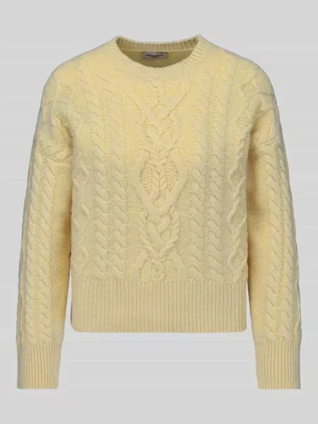 Sweter o kroju regular fit z czystej żywej wełny model ALBEN Weekend Max Mara żółty