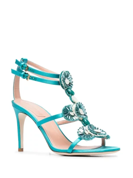 Sandale Alberta Ferretti cu model floral albastru