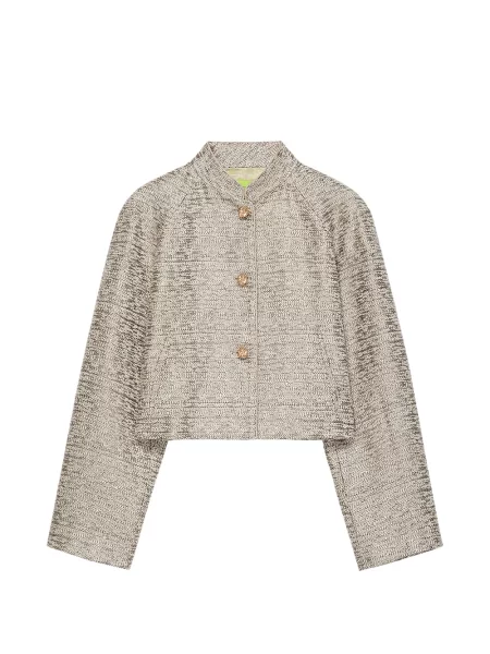 Decupat geacă Shanghai Tang cu paiete din tweed gri