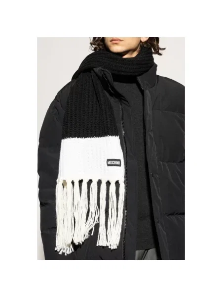 Moschino Akcesoria Mężczyzna ONE SIZE Szalik z logo czarny