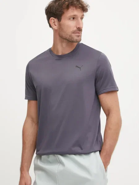 Puma tréninkové tričko Essentials Solid cat Tee šedé