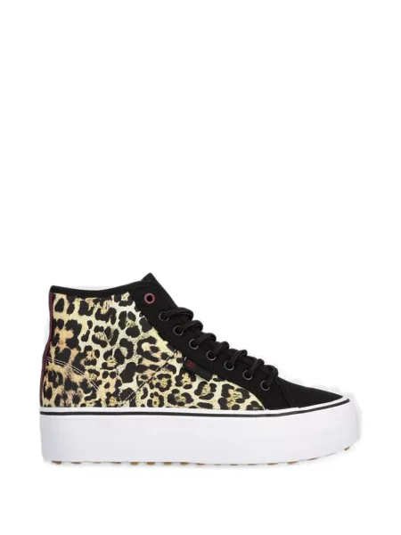 Sneakerși Dc Shoes cu platformă cu imagine cu model leopard negru