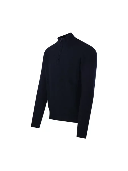 Sweter z golfem Roberto Collina niebieski