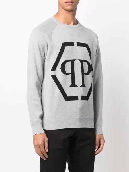 Mikina Philipp Plein s potiskem šedá