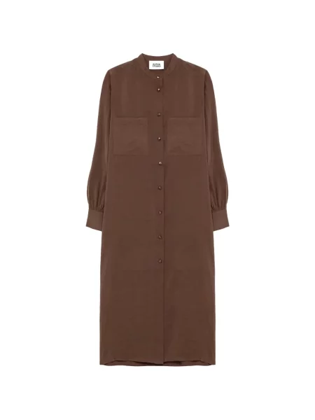 Sukienka koszulowa Alpha Studio garniturowa brązowa