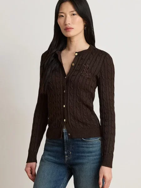 Lauren Ralph Lauren cardigan pentru femei cu maro