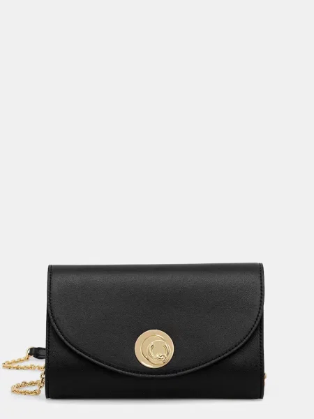 Coccinelle crossbody kabelka kožená NIKLA SMOOTH černá