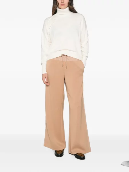 Pulover Twinset cu franjuri alb