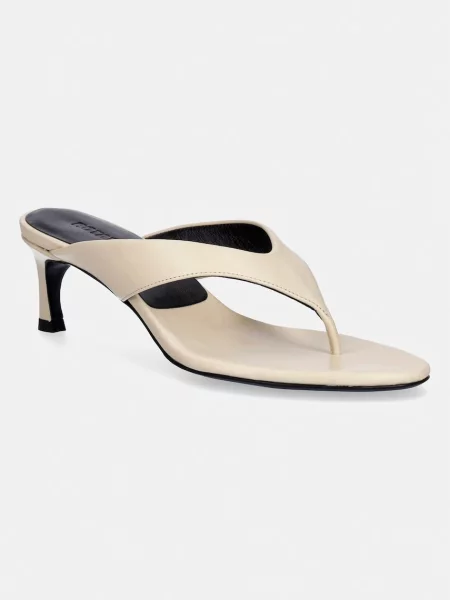 Rotate șlapi pentru femei din piele bej