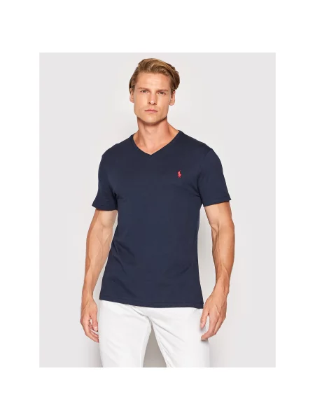 Polo Ralph Lauren T-Shirt Σκούρο Custom Slim Fit μπλε