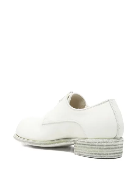 Pantofi derby Guidi din piele alb