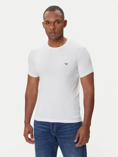 Emporio Armani Underwear Tricou Fitted Fit alb