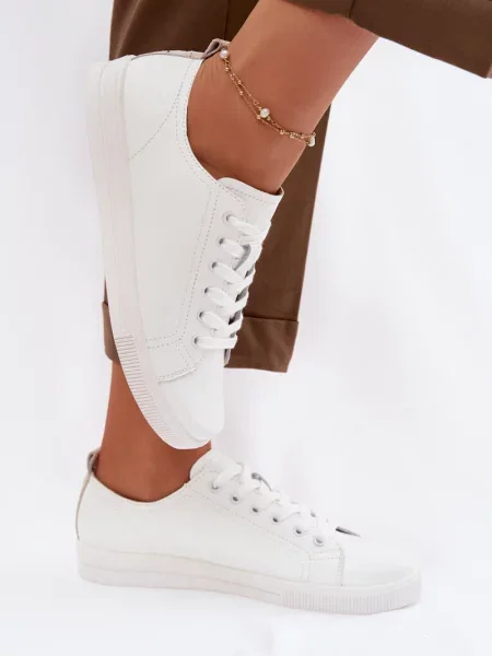 Kožené tenisky Vinceza bílé