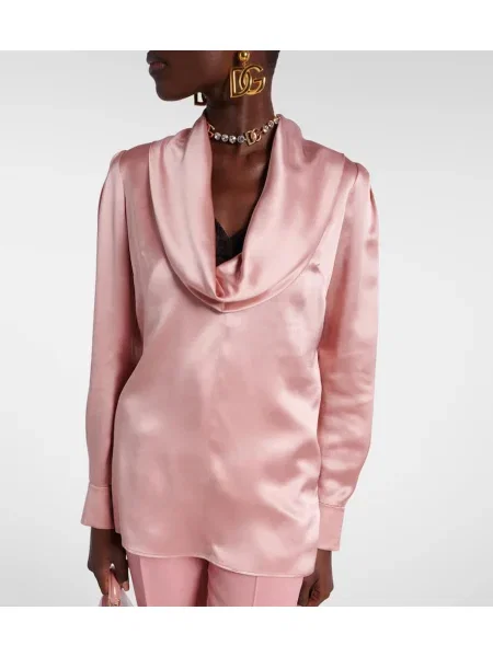 Bluză Dolce&gabbana din satin drapată roz