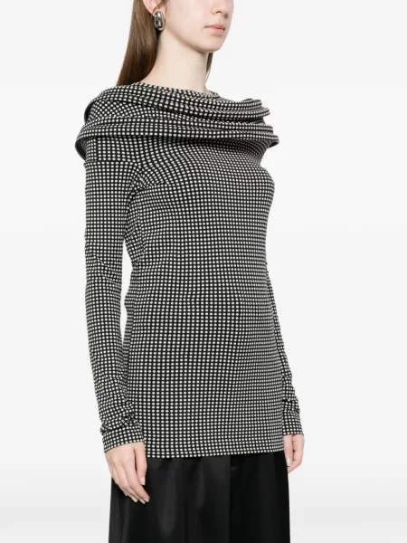 Top Junya Watanabe cu buline cu volane negru