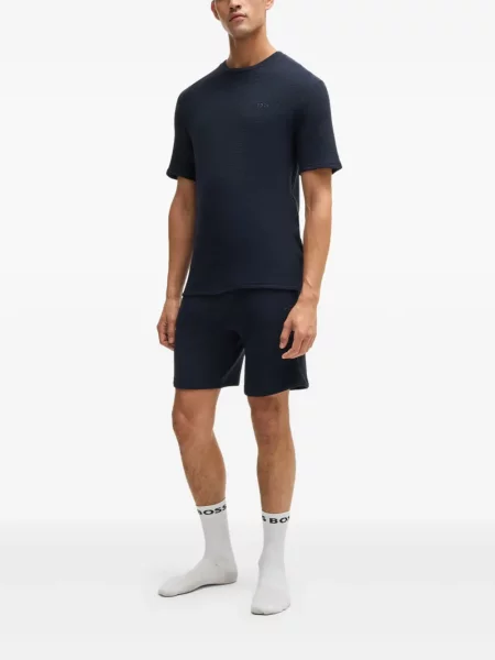 Pantaloni scurți Boss cu broderie albastru