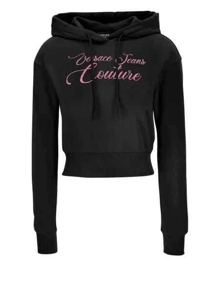 Hanorac cu glugă Versace Jeans Couture cu imagine negru