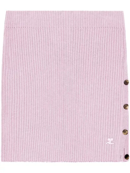 Mały spódnica mini Courreges prążkowana różowa
